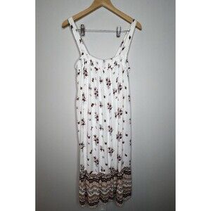 Old Navy Women's Size Medium White Floral Print Dress Boho Fairycore Hippie